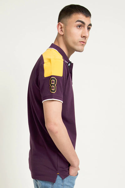 Purple Shoulder Panel Polo