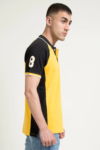 Yellow Raglan Sleeves Polo