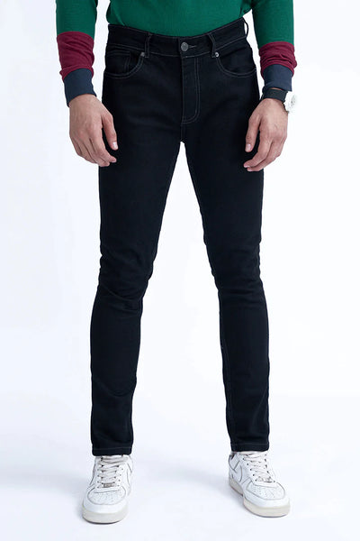 Black Slim Fit Cotton Jeans