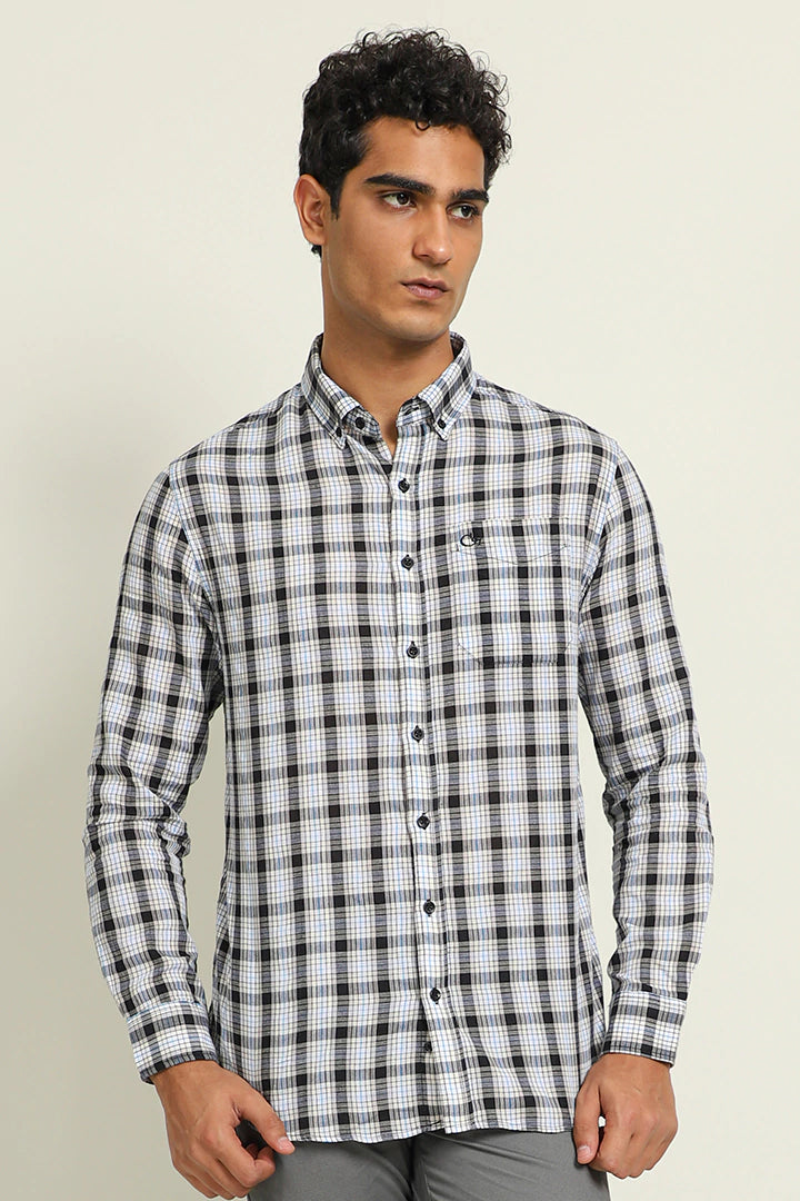 Black Checkered Casual Shirt
