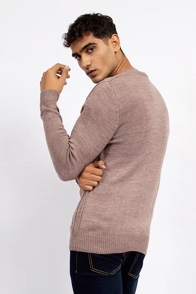 T-Pink V-Neck Long sleeves Sweater