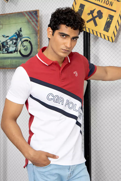 Red Scripted Polo