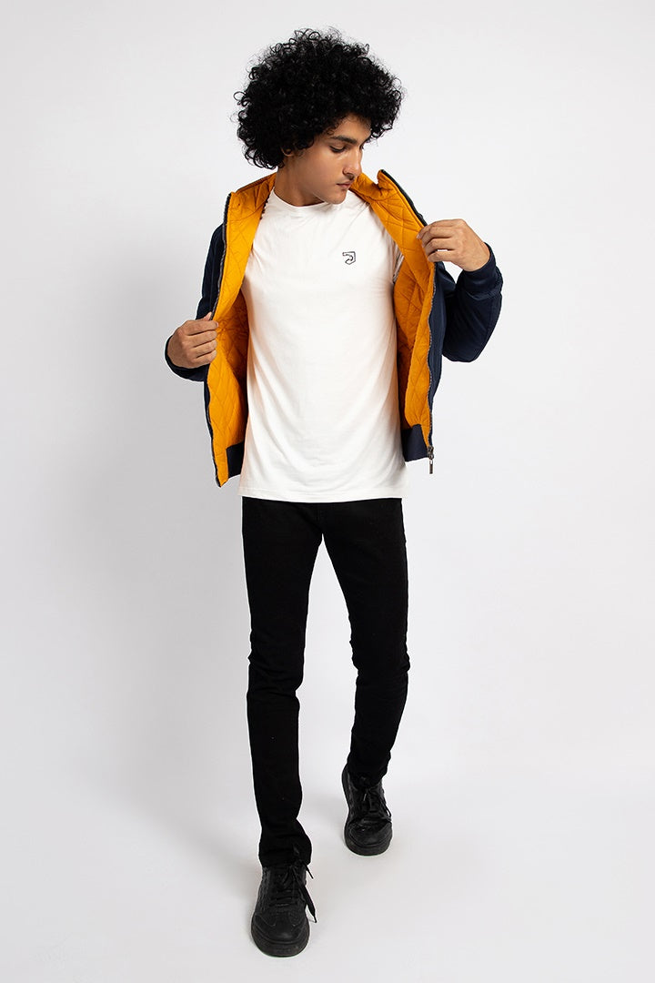 Navy Blue & Yellow Double Sided Jacket
