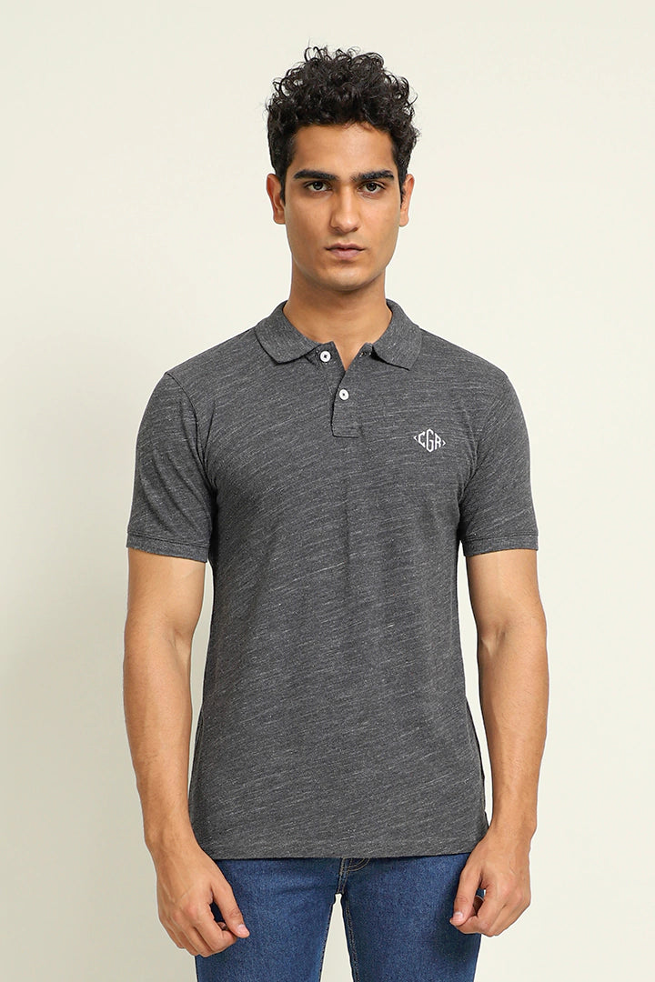 Charcoal CGR Textured Polo