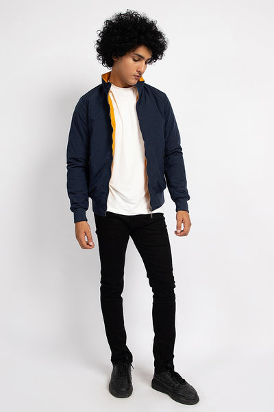 Navy Blue & Yellow Double Sided Jacket