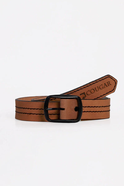 Contrast Stitch Leather Belt