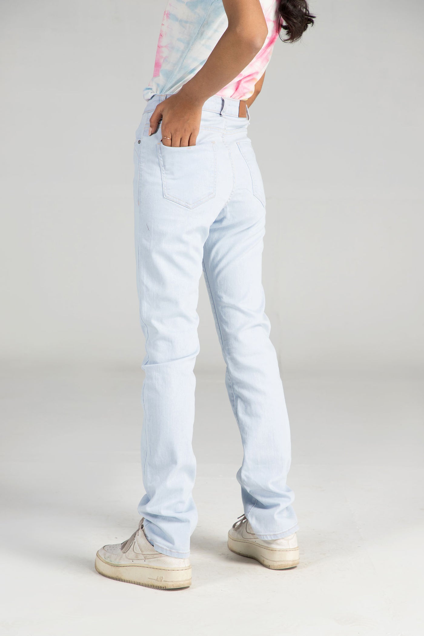 Sky Blue Relaxed Straight Fit Jeans