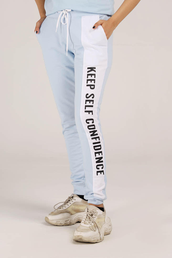 Scripted Sky Blue Joggers