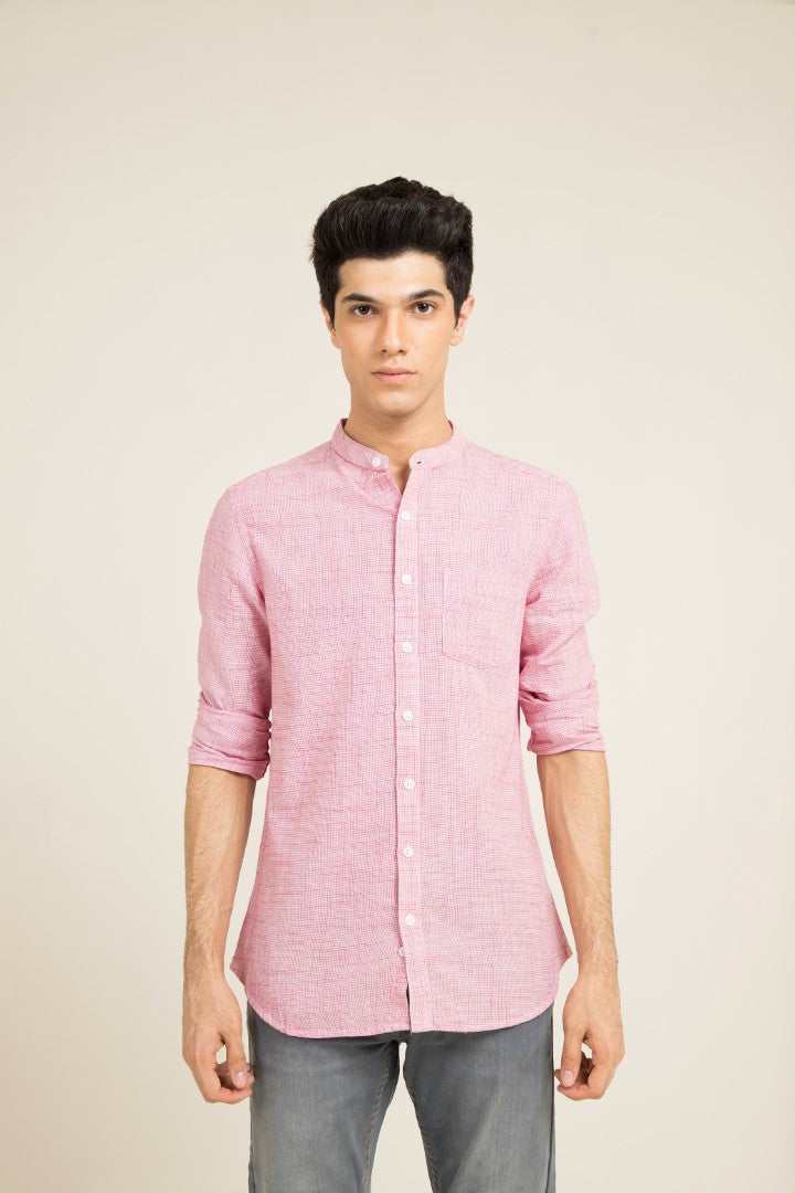 Red Slim Fit Casual Shirt