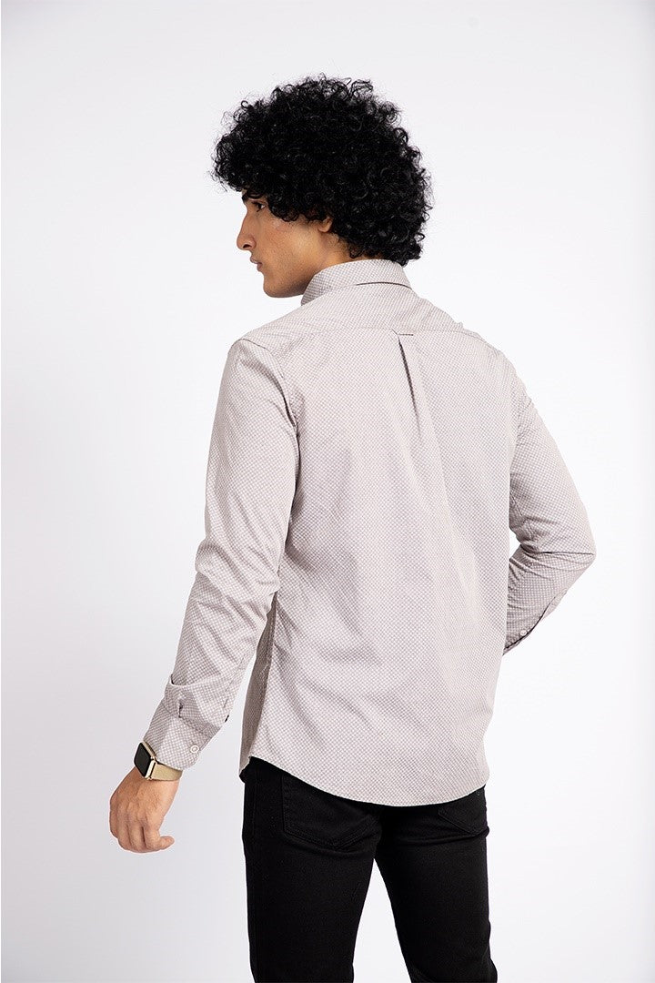 Slim Fit Mini Checkered Casual Shirt