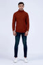 Rust Full Sleeves Cable Knit Sweater