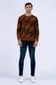 Diagonal Striped Jacquard Sweater