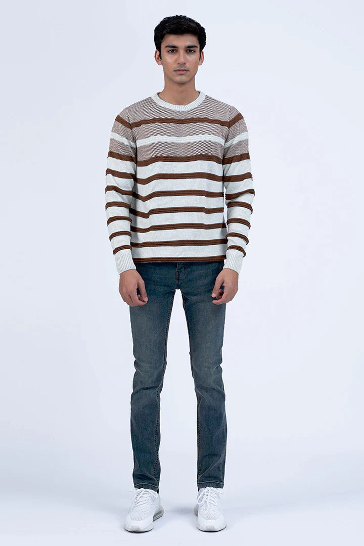 Round Neck Striped Sweater