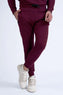 Wine Slim Fit Knitted Trousers